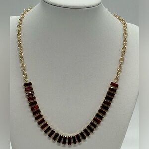 Express Pink Rhinestone Crystal Silver Tone Necklace